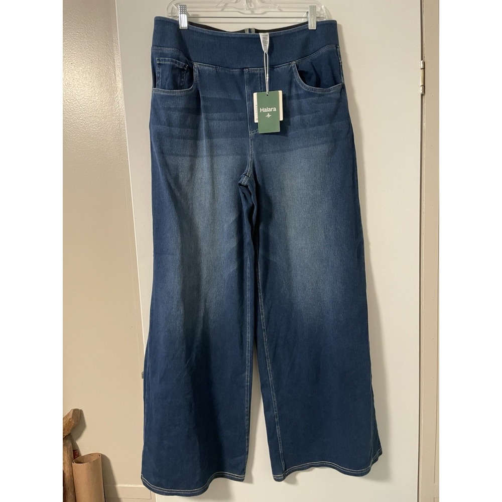 NWT Halara Flex Wide Leg Pull On Denim Jeans Sz XL